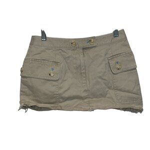 J.McLaughlin Womens Khaki Mini Skirt With Pockets & Button Accents Size 0